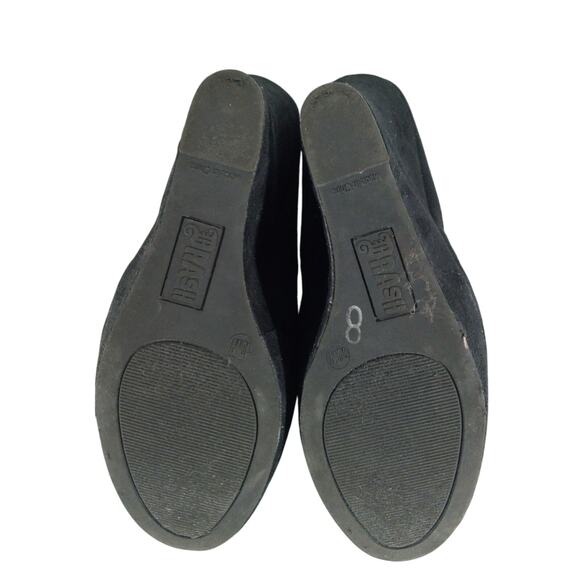 TRASH! BLACK VEGAN SUEDE/MICROFIBER LEATHER SKY HIGH WEDGE HEELS! SZ 9.5M - Picture 9 of 10